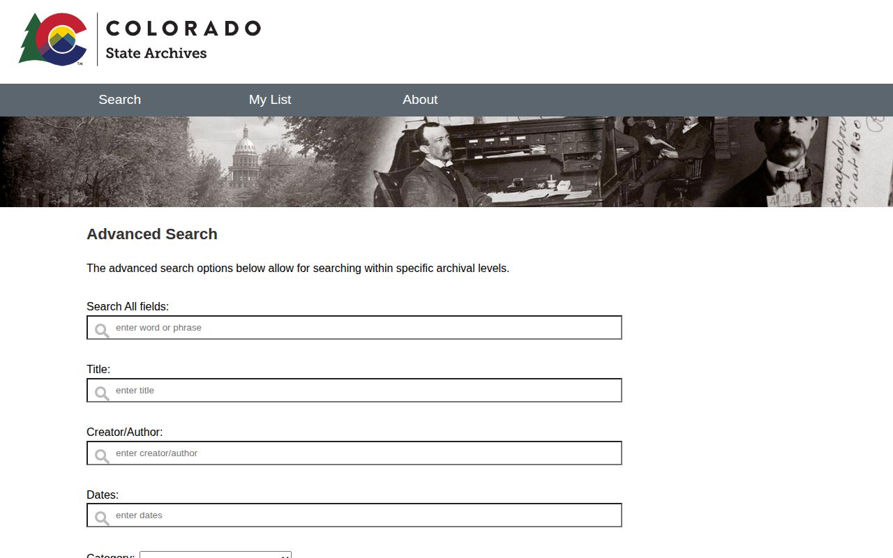 Colorado State Archives search for historic Saguache County arrest records